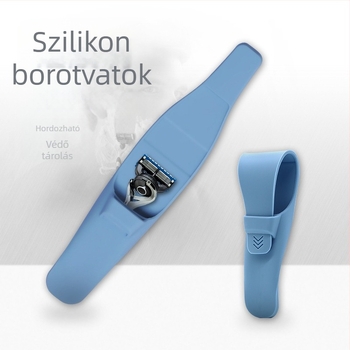 Kézi borotva bőrtokkal utazó készlettel és klasszikus tartóval
