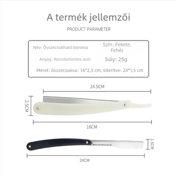 Kézi borotva pengetartó teleszkópos összecsukható kivitelben – férfiaknak, 74 pengével