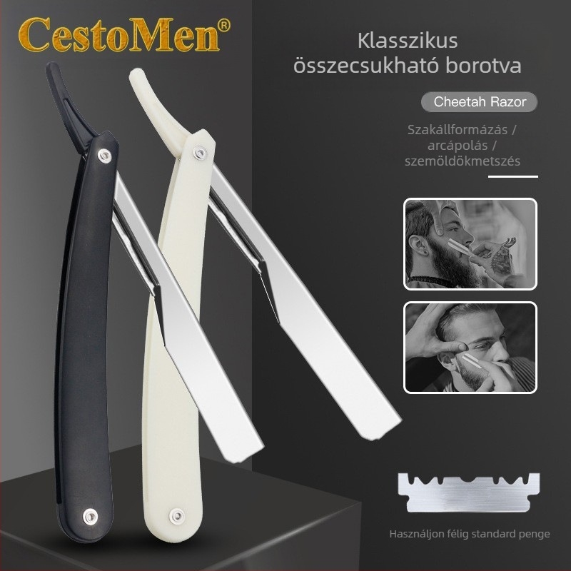 Kézi borotva pengetartó teleszkópos összecsukható kivitelben – férfiaknak, 74 pengével