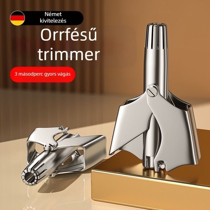 Orrszőrzet-trimmelő rozsdamentes acélból – kézi működtetés, teljesen mosható, akkumulátor nélkül