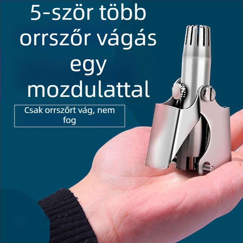 Orrszőrzet-trimmelő rozsdamentes acélból – kézi működtetés, teljesen mosható, akkumulátor nélkül