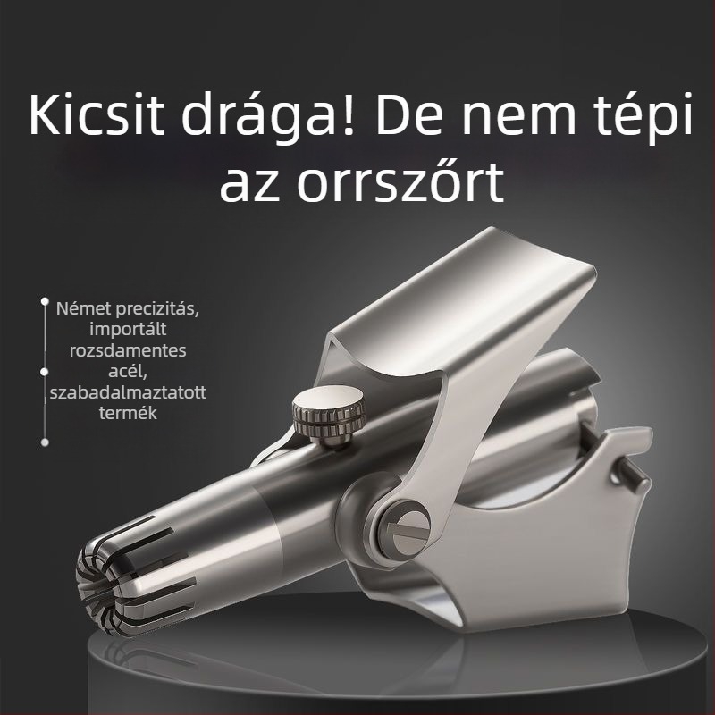 Orrszőrzet-trimmelő rozsdamentes acélból – kézi működtetés, teljesen mosható, akkumulátor nélkül