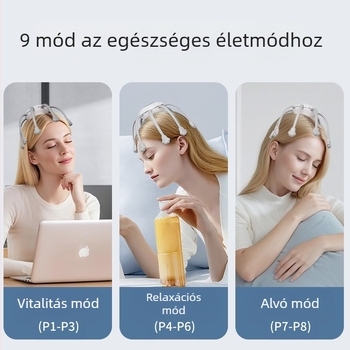 WY-601 fejmasszírozó karmokkal — USB tápegység, gombos vezérlés, 3. fokozat, vibrációs masszázs