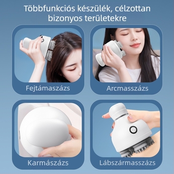 Fejmasszírozó karmás készülék, gyúrós masszázs, újratölthető, 3 fokozat, modell 820, gombos vezérlés