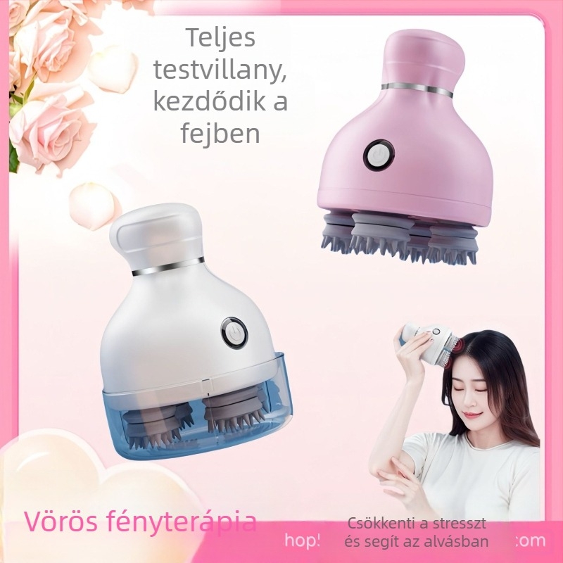 Fejmasszírozó karmás készülék, gyúrós masszázs, újratölthető, 3 fokozat, modell 820, gombos vezérlés