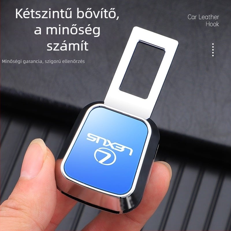 Autóbiztonsági öv meghosszabbító lézercsattal – cinkötvözet, nyomtatott logó, magáncímkére kész