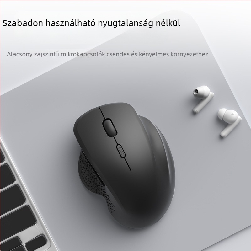 Vezeték nélküli ergonómikus egér, 2400 DPI, 7 gomb, USB interfész, 2,4 GHz