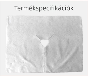 Egyszer használatos, nem-szőtt anyagú U- alakú lyukas törölköző kozmetikai szalonhoz, arc és masszázságyhoz; 30x40 cm, 25–50 g, porálló