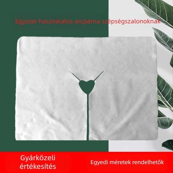 Egyszer használatos, nem-szőtt anyagú U- alakú lyukas törölköző kozmetikai szalonhoz, arc és masszázságyhoz; 30x40 cm, 25–50 g, porálló