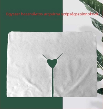 Egyszer használatos, nem-szőtt anyagú U- alakú lyukas törölköző kozmetikai szalonhoz, arc és masszázságyhoz; 30x40 cm, 25–50 g, porálló
