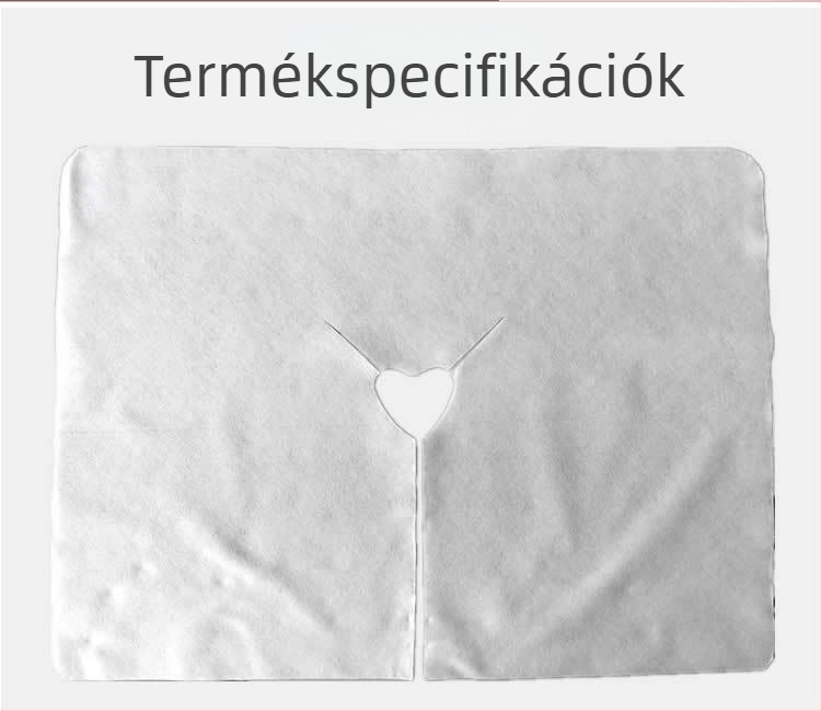 Egyszer használatos, nem-szőtt anyagú U- alakú lyukas törölköző kozmetikai szalonhoz, arc és masszázságyhoz; 30x40 cm, 25–50 g, porálló