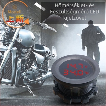 Két kijelzős digitális autóvoltméter, modell 666