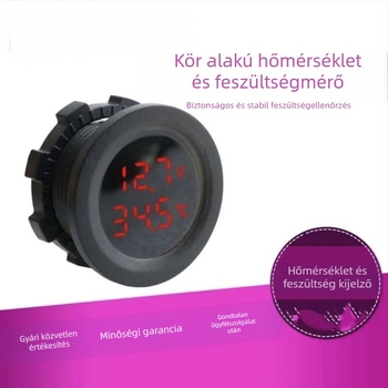 Két kijelzős digitális autóvoltméter, modell 666