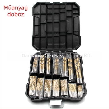Faipari spirálfúrókészlet, 99 db titán bevonattal, műanyag dobozban