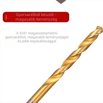 230 darab titánbevonatú egyenes szárú fúrókészlet faipari felhasználásra, műanyag dobozban