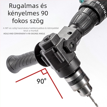 Elektromos 90°-os szögadapter fúróhoz és csavarozóhoz – patron, univerzális fúrófej