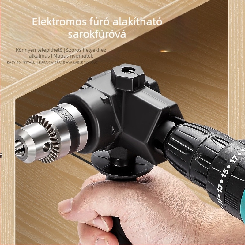 Elektromos 90°-os szögadapter fúróhoz és csavarozóhoz – patron, univerzális fúrófej