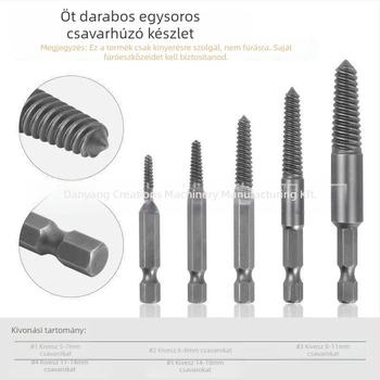 5 darab hatszögletes markolatú csavarkihúzó készlet