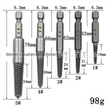 5 darab hatszögletes markolatú csavarkihúzó készlet