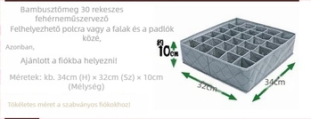 G1128 30 rekeszes tároló doboz nemszövött anyagból, 11L kapacitás, ideális ágy alatti és szekrénybeli rendezéshez.
