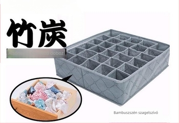 G1128 30 rekeszes tároló doboz nemszövött anyagból, 11L kapacitás, ideális ágy alatti és szekrénybeli rendezéshez.