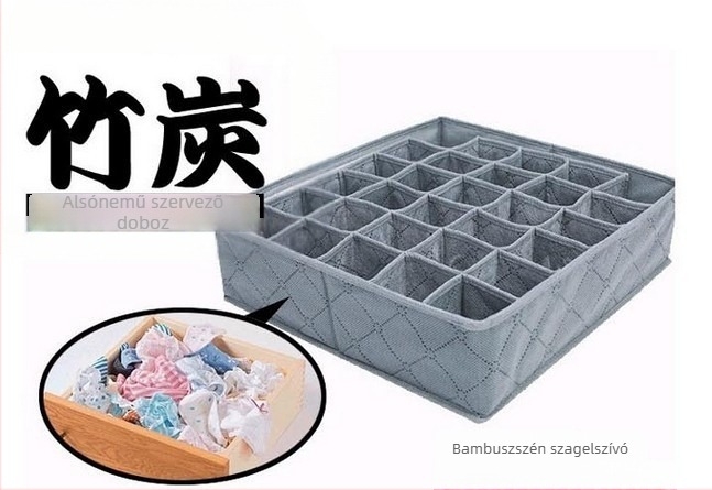 G1128 30 rekeszes tároló doboz nemszövött anyagból, 11L kapacitás, ideális ágy alatti és szekrénybeli rendezéshez.