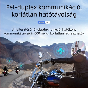 Sisakhoz tartozó Bluetooth interkom fejhallgató, sztereó, vízálló • Bluetooth 5.3 • Hatótávolság akár 15 m • 8+ óra működés