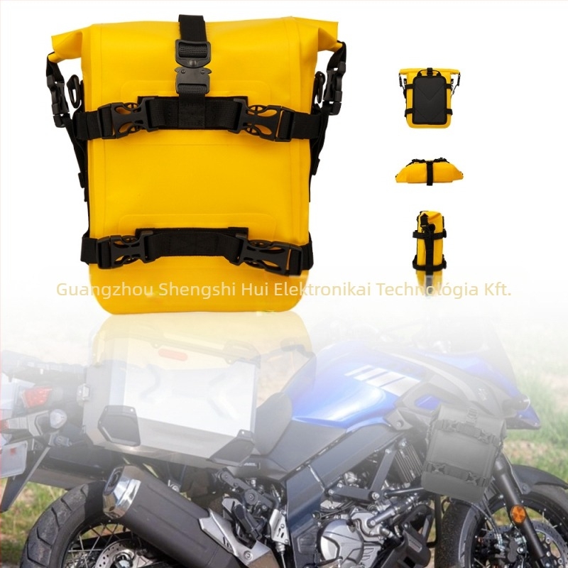 PVC motorkerékpár bukócső táska, 8L kapacitás, modell Y-M0061, kompatibil BMW R1200GS, R1250GS, DL650 és V-Strom