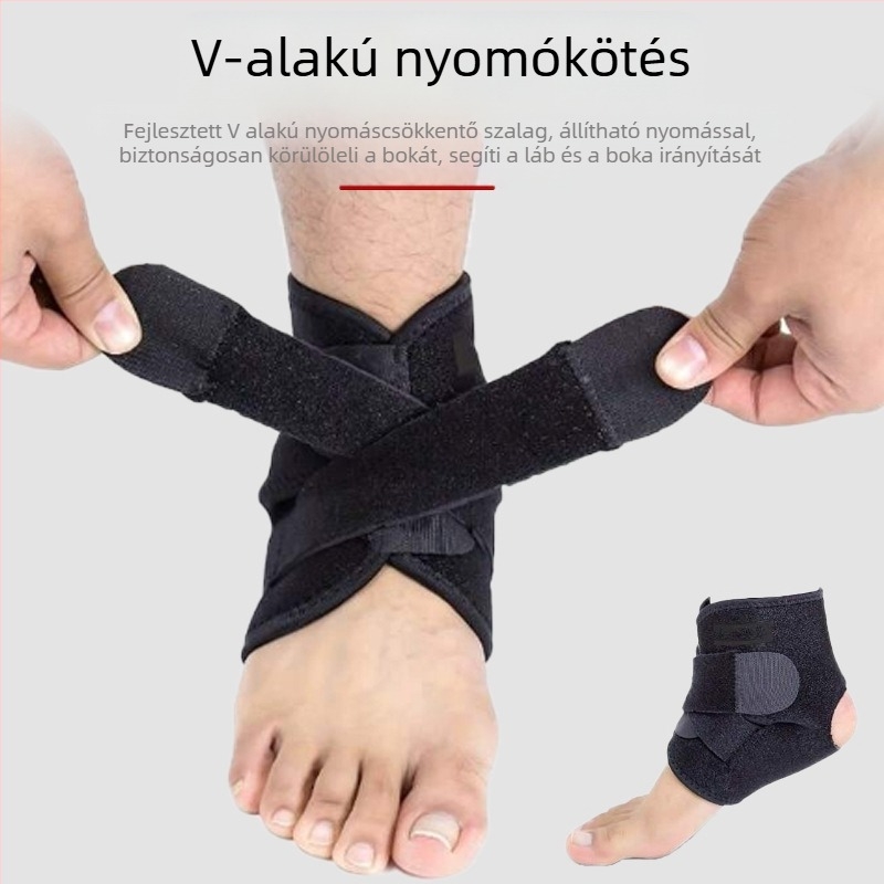 Sport bokavédő neoprénből, enyhe nyomású kompresszió, bokasérülés elleni védelem, alkalmas kosárlabdára és futásra