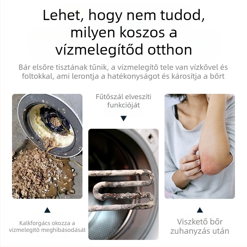 Vízmelegítő előszűrő – háztartási használatra; rozsdamentes acél szűrő; 2-lépcsős szűrés; cserélhető szűrőelem; napi kapacitás 3000 L; hőmérséklet-tartomány 1–65°C