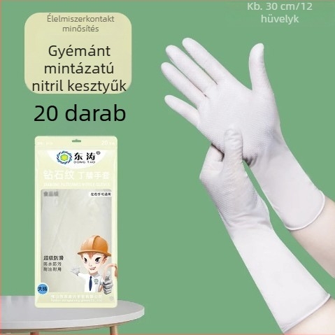 Dong Tao 8700 egyszer használatos nitril kesztyűk, sav- és bázisállóak, csúszásmentesek, vízállóak, hosszított kialakítású