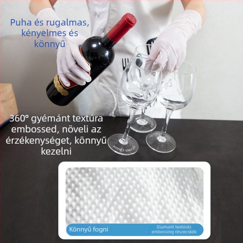 Dong Tao 8700 egyszer használatos nitril kesztyűk, sav- és bázisállóak, csúszásmentesek, vízállóak, hosszított kialakítású