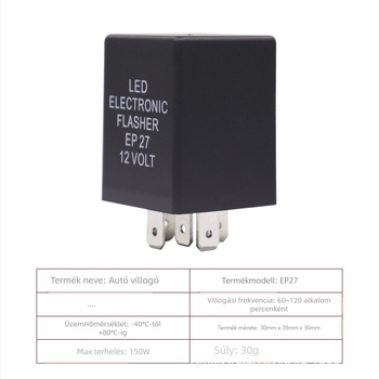 12V-os LED index relé autóhoz, 5-pins EP27/EP29