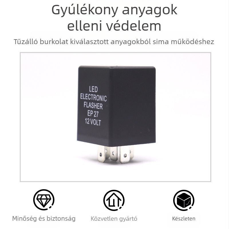 12V-os LED index relé autóhoz, 5-pins EP27/EP29