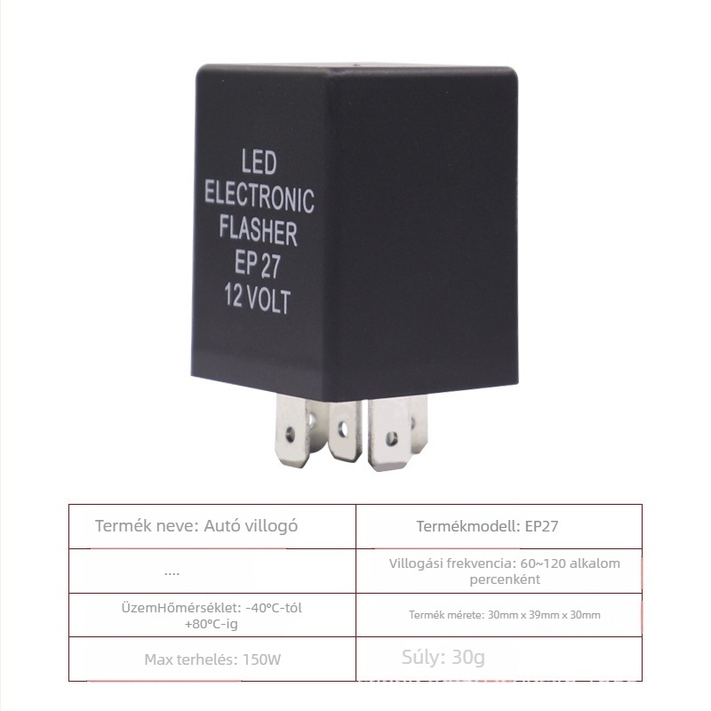 12V-os LED index relé autóhoz, 5-pins EP27/EP29
