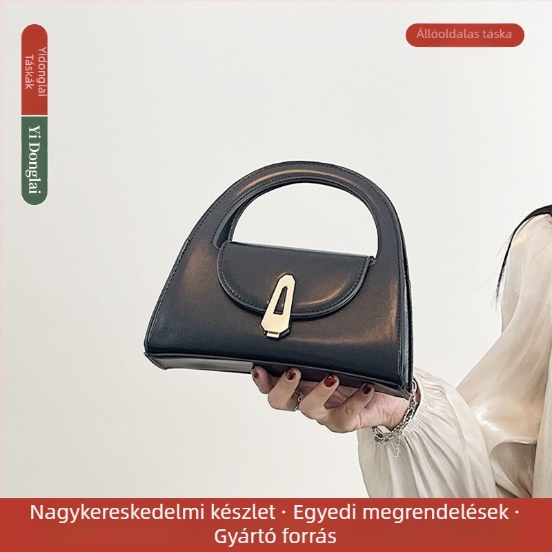 PU anyagú válltáska, horizontális négyszög alakú, mágneses zár, telefontok zseb, poliészter bélés