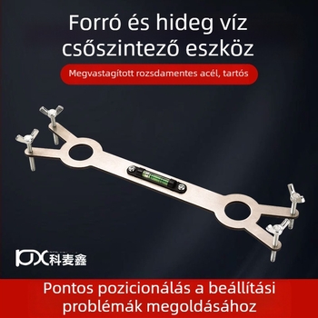 Zuhanycső vízszintező meleg és hideg vízhez, rozsdamentes acél, polírozott felület, csőfogóval kompatibilis — Kemaxin