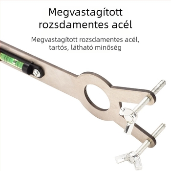 Zuhanycső vízszintező meleg és hideg vízhez, rozsdamentes acél, polírozott felület, csőfogóval kompatibilis — Kemaxin