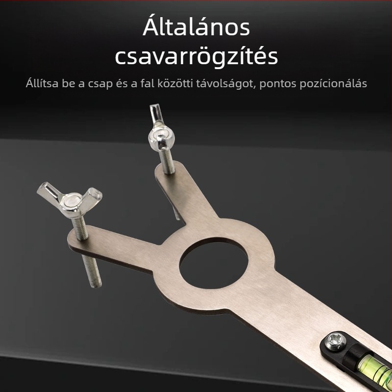 Zuhanycső vízszintező meleg és hideg vízhez, rozsdamentes acél, polírozott felület, csőfogóval kompatibilis — Kemaxin