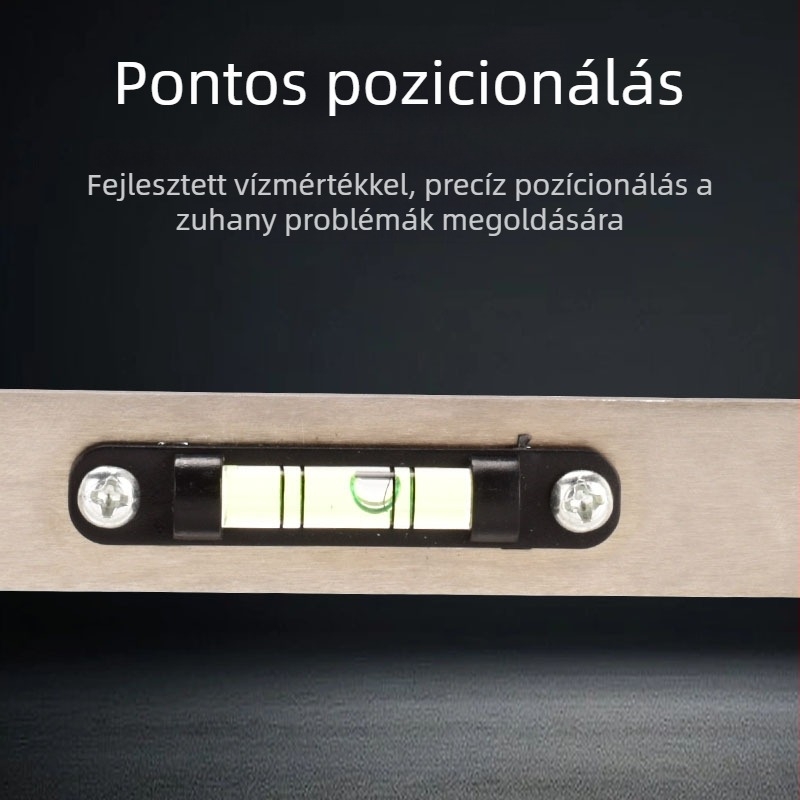 Zuhanycső vízszintező meleg és hideg vízhez, rozsdamentes acél, polírozott felület, csőfogóval kompatibilis — Kemaxin