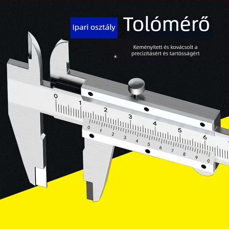 Digitális tolómérő rozsdamentes acélból, 0-150 mm, magasság és mélység mérés, ipari minőség
