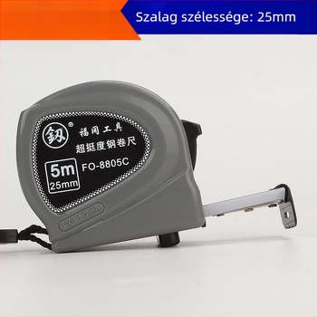 Acél mérőszalag, 5 m hosszú, szalag szélessége 23 mm, ABS ház, általános pontosság