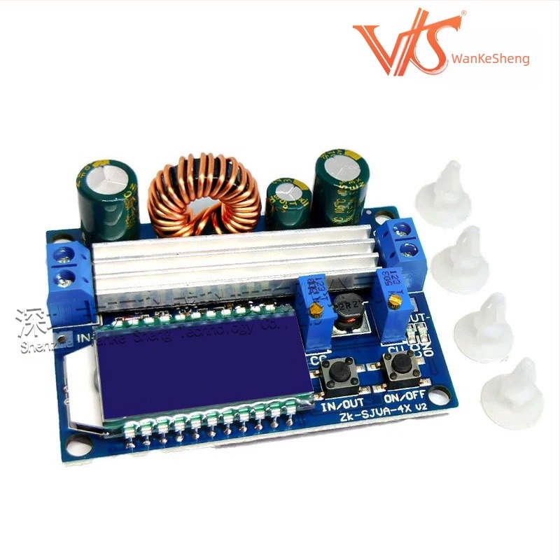 LCD kijelzős Li-ion akkumulátor töltő modul, állítható CC/CV, 4A, feszültség és teljesítmény kijelzéssel