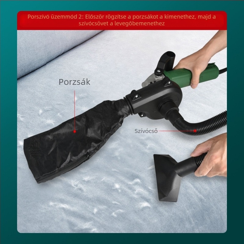 Sarokcsiszoló adapter hajszárítóra és porszívóra – kettős funkciójú, többfunkciós elektromos szerszám-kiegészítő.
