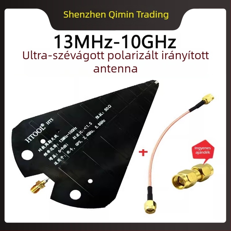 HT5 UWB logaritmikus periódusú antenna, 1575 MHz / 2,4 GHz / 5,8 GHz szélessávú