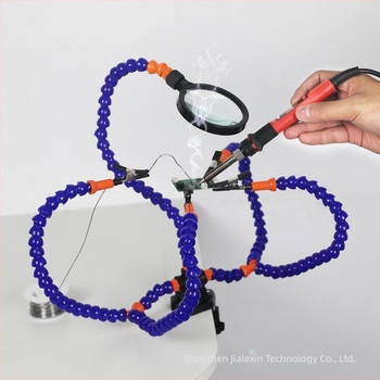 Asztali nagyító lámpa klippel, PCB forrasztó tartó és segédkar – harmadik kéz eszköz, NEWACALOX műanyag, háztartási használatra