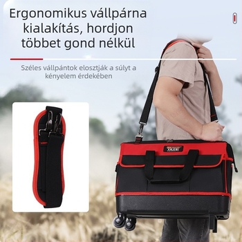 Yileqi Görgős szerszámtáska – multifunkcionális, kopásálló és vízálló Oxford anyagból, kézi/ váll- és kereszt hordozható, elektromérnök/ otthoni használat, sorozat D105