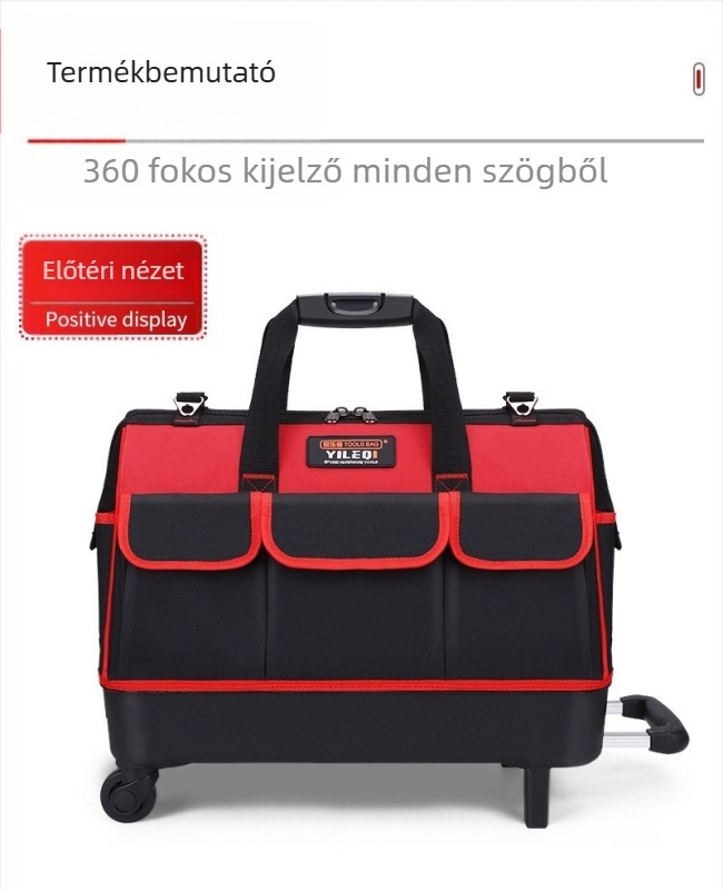 Yileqi Görgős szerszámtáska – multifunkcionális, kopásálló és vízálló Oxford anyagból, kézi/ váll- és kereszt hordozható, elektromérnök/ otthoni használat, sorozat D105