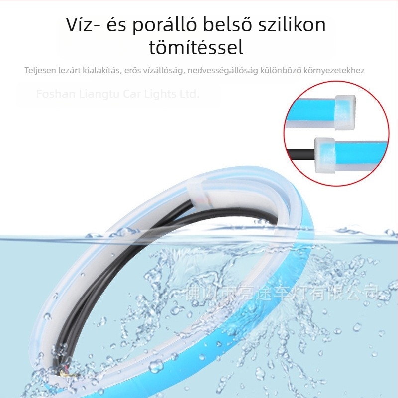 Univerzális autó motorháztető LED világítás, rugalmas szilikon fényvezető csíkkal, 12V, 9.5W, 50000 óra élettartam