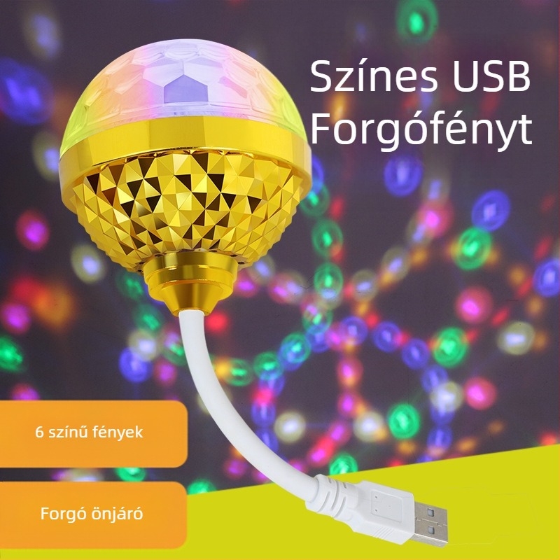 Holy Crossing XY-USB-02 Autó LED diszkó fény, USB 5V, Forgó, IP20